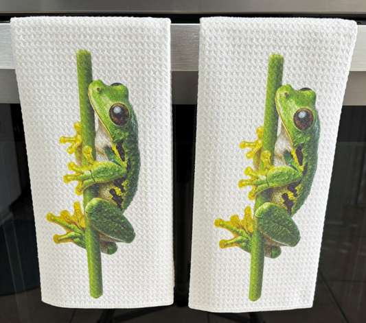 Whimsical Frog Kitchen Towels Set